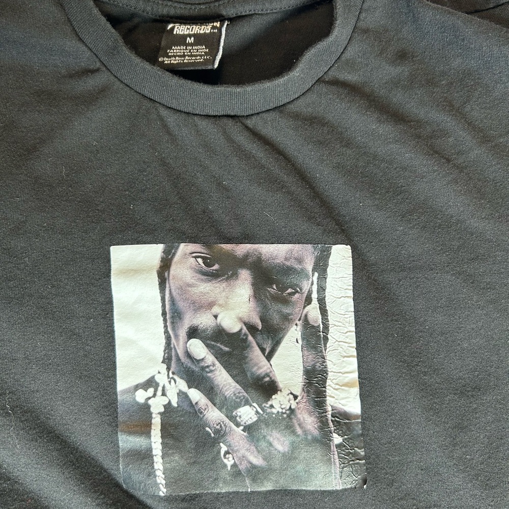 Death Row Records Snoop Dogg Graphic Tee Black Size M Rap Hip Hop Streetwear